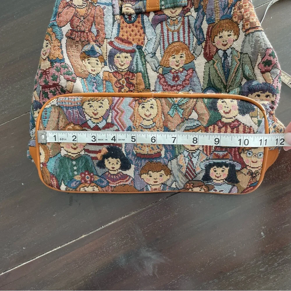 Tapestry Bucket Purse Travel Bag with People from around the world